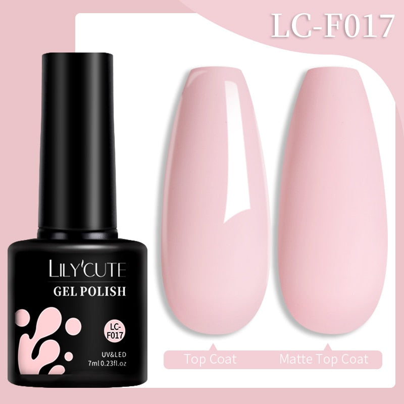 LILYCUTE 7ML Jelly Brown Nail Gel Polish Transparent Summer Nude Milky Pink Semi Permanent Soak Off Nail Art Manicure Varnish