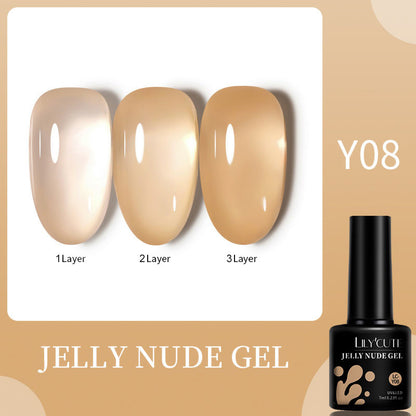 LILYCUTE 7ML Jelly Brown Nail Gel Polish Transparent Summer Nude Milky Pink Semi Permanent Soak Off Nail Art Manicure Varnish