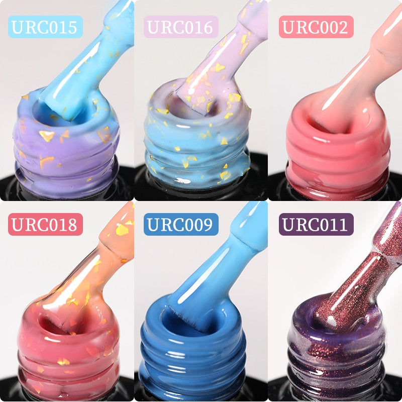 UR SUGAR Green Blue 3-layers Temperature Color-changing Gel Nail Polish 7ml Glass Bottle Thermal Gel Soak Off Nail Art Varnish