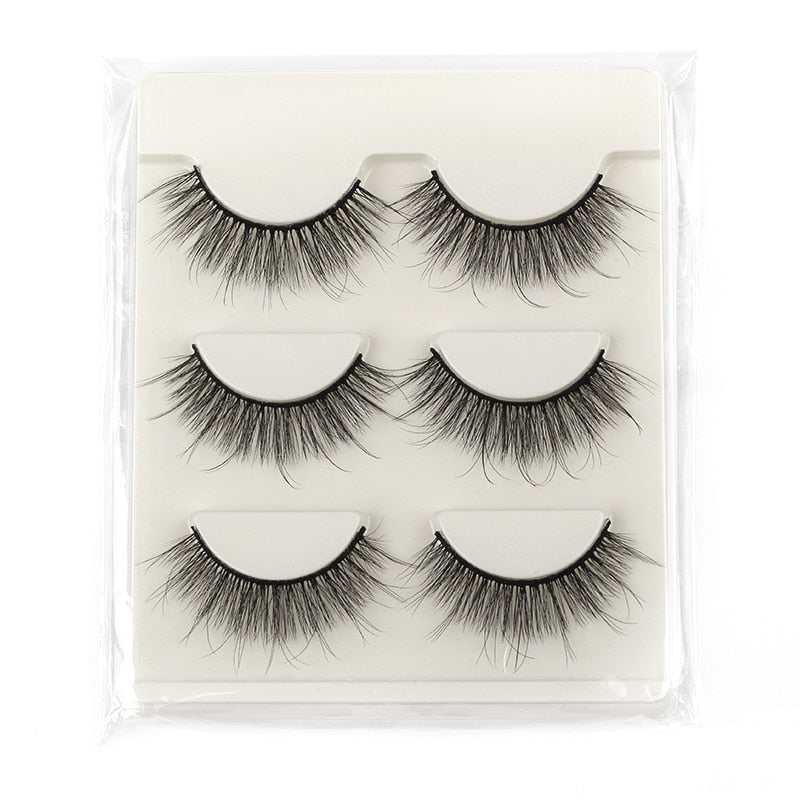 Half Eey Lashes 3/5/10 Pairs New Faux Mink Lashes Natural False Eyelashes Wispy Fluffy Eyelash Extension Makeup Half Lashes Tool