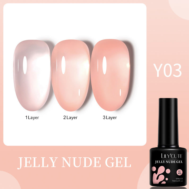 LILYCUTE 7ML Jelly Brown Nail Gel Polish Transparent Summer Nude Milky Pink Semi Permanent Soak Off Nail Art Manicure Varnish