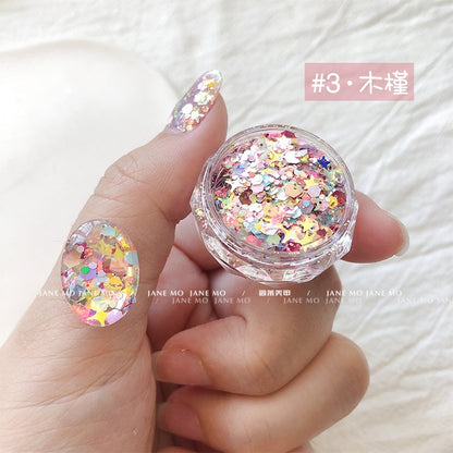 Multicolor Holographic Neon Shimmer Glitter Ice Muscle Aurora Nail Pigment Powder Fine Chrome Rubbing Dust Mirror Polish Decorat