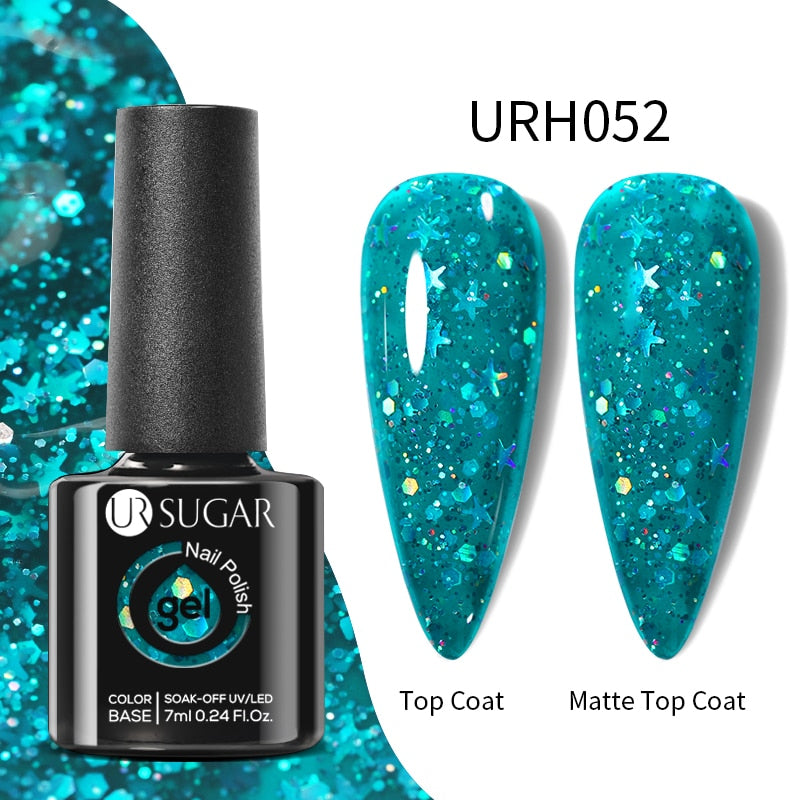 UR SUGAR Green Blue 3-layers Temperature Color-changing Gel Nail Polish 7ml Glass Bottle Thermal Gel Soak Off Nail Art Varnish