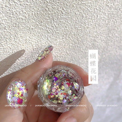 Multicolor Holographic Neon Shimmer Glitter Ice Muscle Aurora Nail Pigment Powder Fine Chrome Rubbing Dust Mirror Polish Decorat