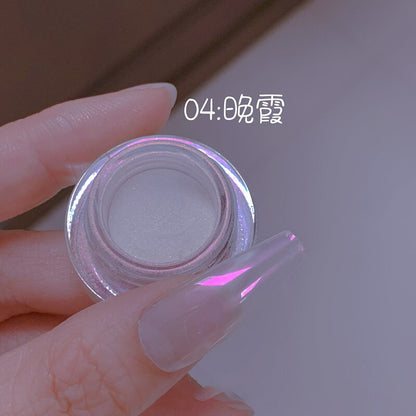 Multicolor Holographic Neon Shimmer Glitter Ice Muscle Aurora Nail Pigment Powder Fine Chrome Rubbing Dust Mirror Polish Decorat