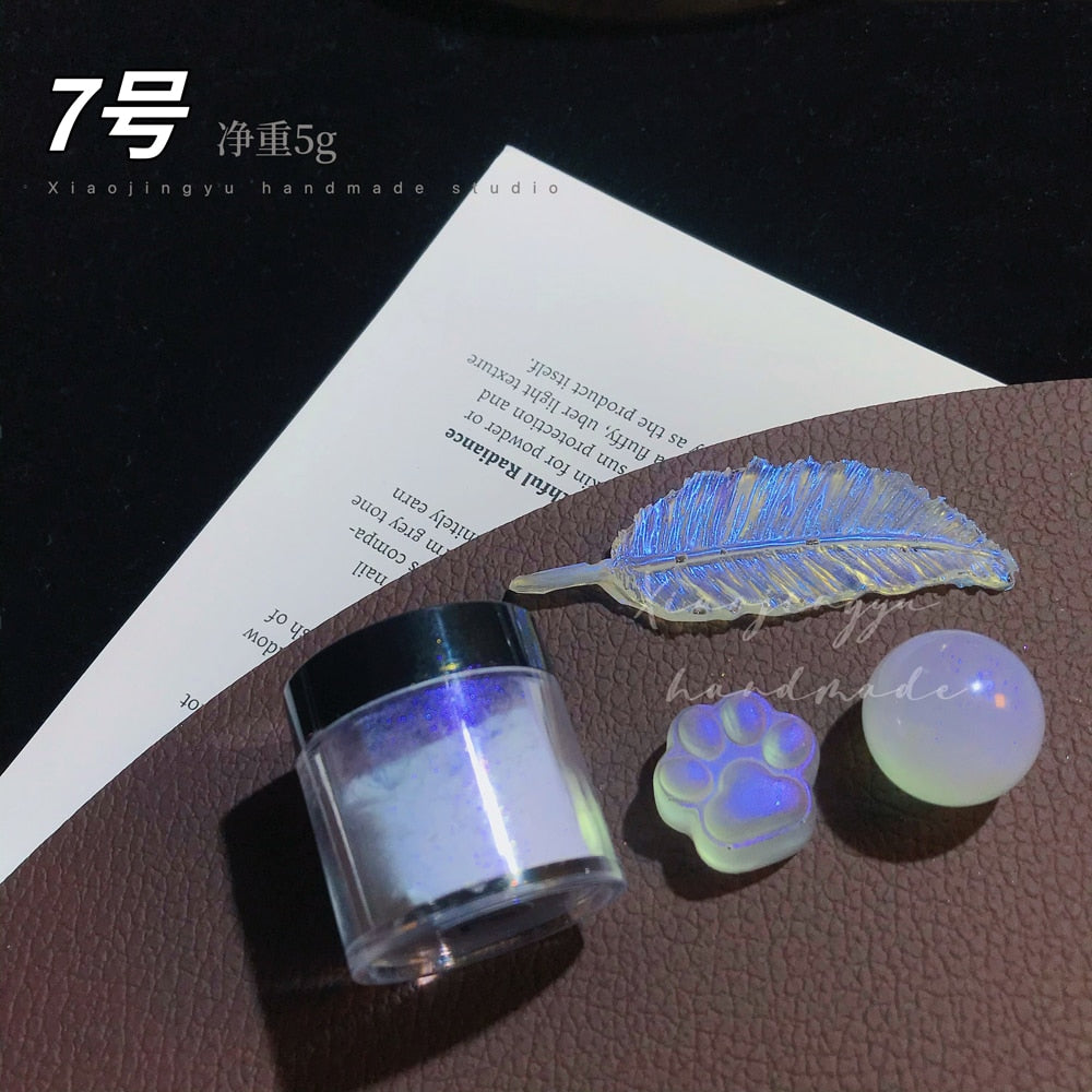 Multicolor Holographic Neon Shimmer Glitter Ice Muscle Aurora Nail Pigment Powder Fine Chrome Rubbing Dust Mirror Polish Decorat