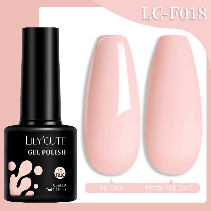 LILYCUTE 7ML Jelly Brown Nail Gel Polish Transparent Summer Nude Milky Pink Semi Permanent Soak Off Nail Art Manicure Varnish