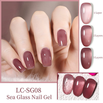 LILYCUTE 7ML Jelly Brown Nail Gel Polish Transparent Summer Nude Milky Pink Semi Permanent Soak Off Nail Art Manicure Varnish