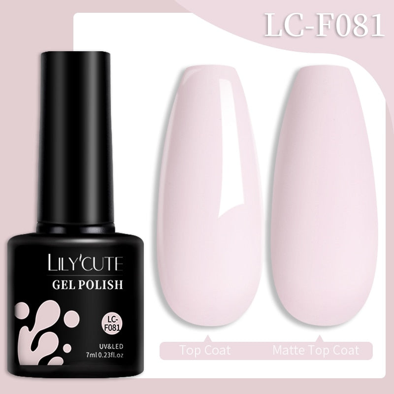 LILYCUTE 7ML Jelly Brown Nail Gel Polish Transparent Summer Nude Milky Pink Semi Permanent Soak Off Nail Art Manicure Varnish