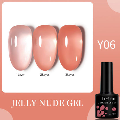 LILYCUTE 7ML Jelly Brown Nail Gel Polish Transparent Summer Nude Milky Pink Semi Permanent Soak Off Nail Art Manicure Varnish