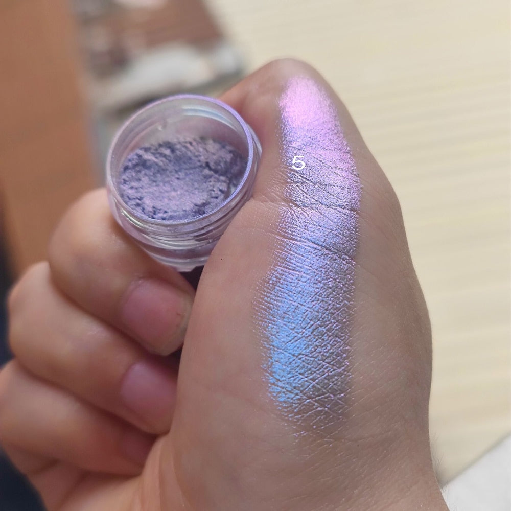 Multicolor Holographic Neon Shimmer Glitter Ice Muscle Aurora Nail Pigment Powder Fine Chrome Rubbing Dust Mirror Polish Decorat