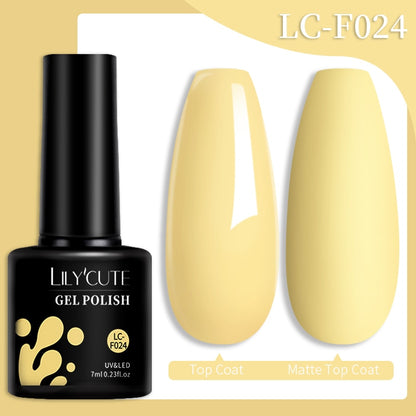 LILYCUTE 7ML Jelly Brown Nail Gel Polish Transparent Summer Nude Milky Pink Semi Permanent Soak Off Nail Art Manicure Varnish