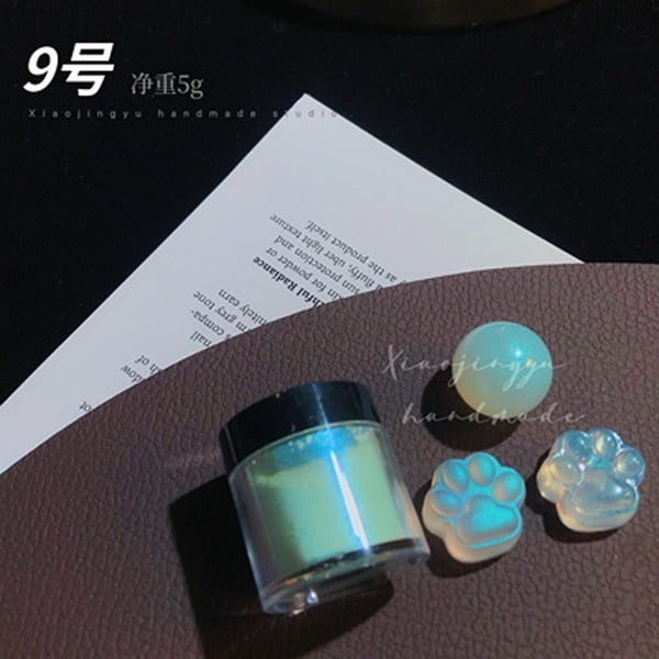 Multicolor Holographic Neon Shimmer Glitter Ice Muscle Aurora Nail Pigment Powder Fine Chrome Rubbing Dust Mirror Polish Decorat