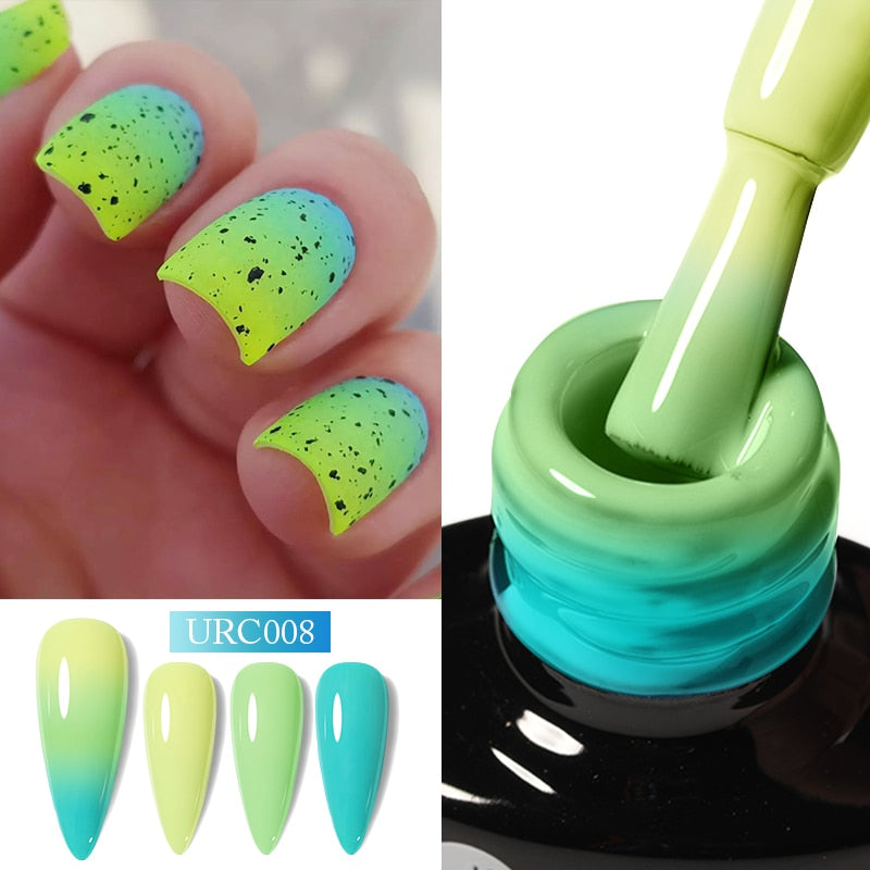 UR SUGAR Green Blue 3-layers Temperature Color-changing Gel Nail Polish 7ml Glass Bottle Thermal Gel Soak Off Nail Art Varnish