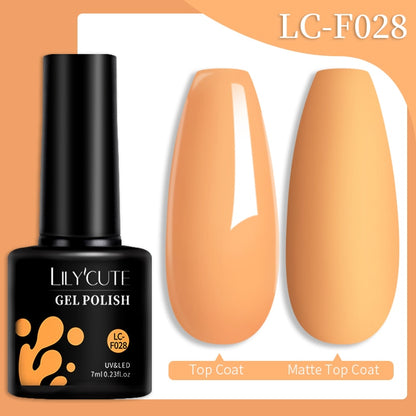 LILYCUTE 7ML Jelly Brown Nail Gel Polish Transparent Summer Nude Milky Pink Semi Permanent Soak Off Nail Art Manicure Varnish