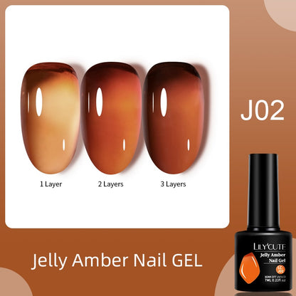 LILYCUTE 7ML Jelly Brown Nail Gel Polish Transparent Summer Nude Milky Pink Semi Permanent Soak Off Nail Art Manicure Varnish