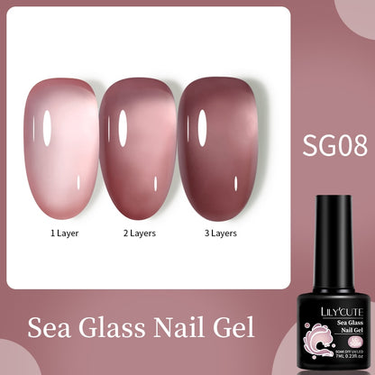 LILYCUTE 7ML Jelly Brown Nail Gel Polish Transparent Summer Nude Milky Pink Semi Permanent Soak Off Nail Art Manicure Varnish