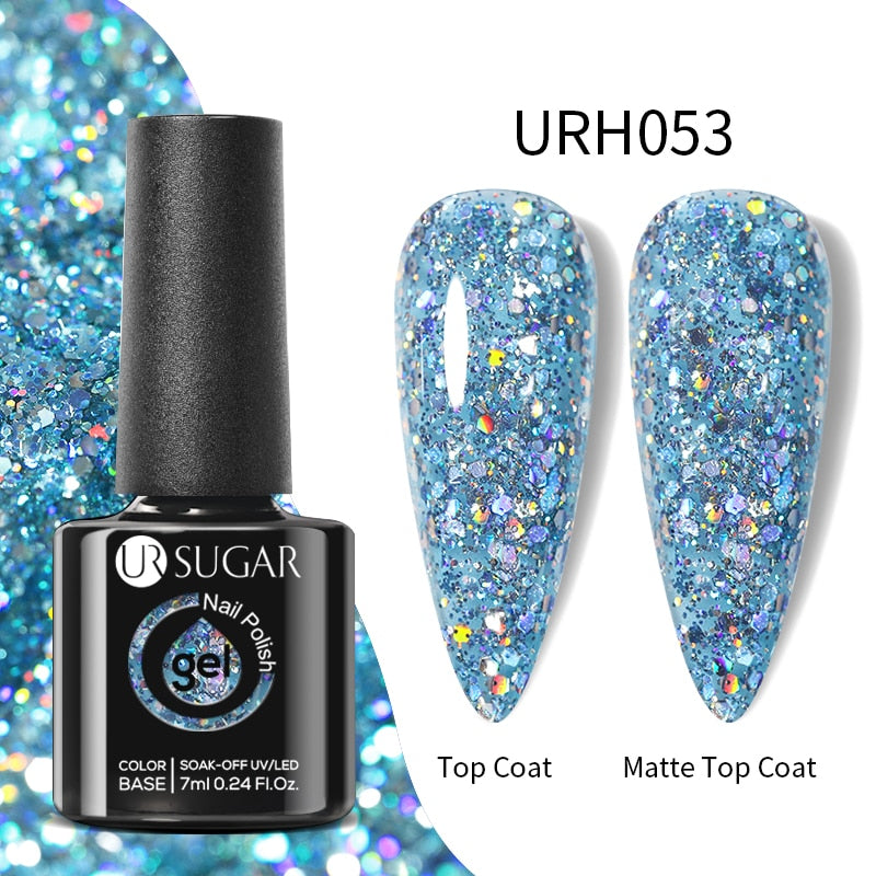 UR SUGAR Green Blue 3-layers Temperature Color-changing Gel Nail Polish 7ml Glass Bottle Thermal Gel Soak Off Nail Art Varnish